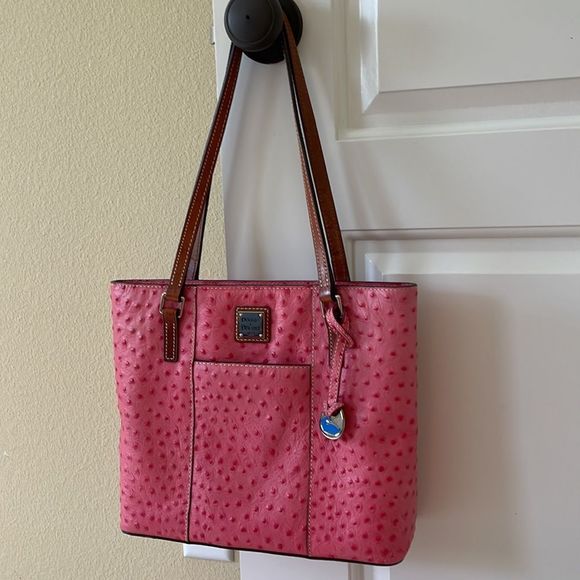 Dooney & Bourke Pink Ostrich Tote - Picture 2 of 7